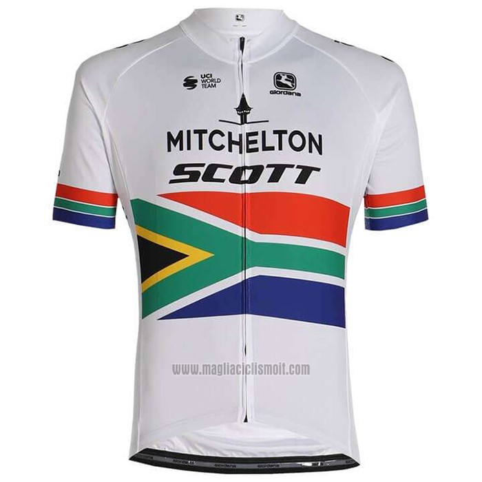 2020 Abbigliamento Ciclismo Mitchelton-Scott Campione Sudafrica Manica Corta e Salopette